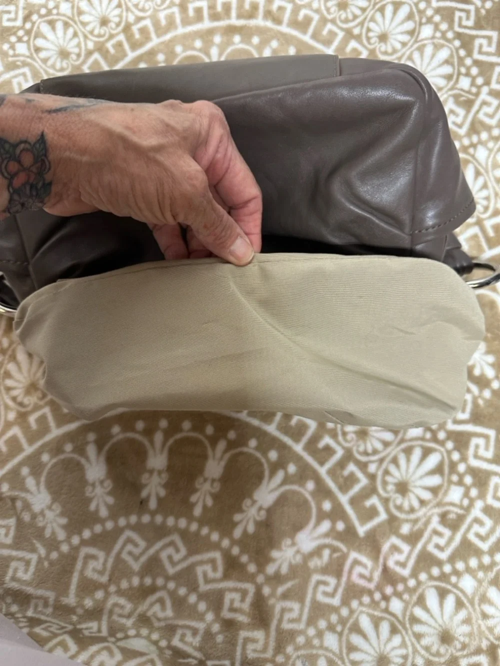 COACH Y2K PARKER TAUPE SOHO PLEATED LEATHER HOBO BAG 13442